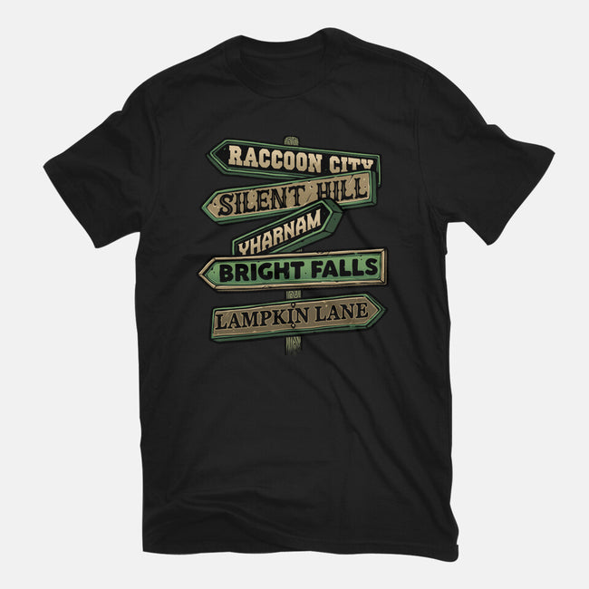 Spooky Towns-Womens-Basic-Tee-glitchygorilla