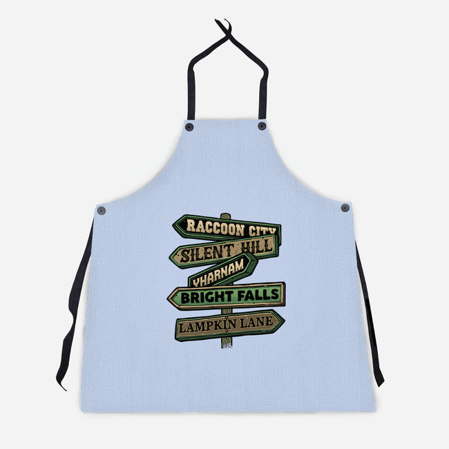 Spooky Towns-Unisex-Kitchen-Apron-glitchygorilla