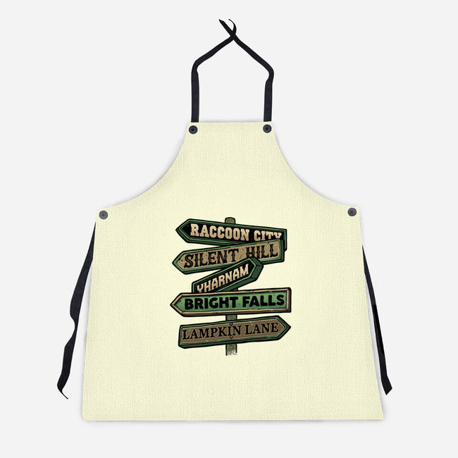 Spooky Towns-Unisex-Kitchen-Apron-glitchygorilla