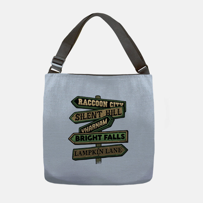 Spooky Towns-None-Adjustable Tote-Bag-glitchygorilla