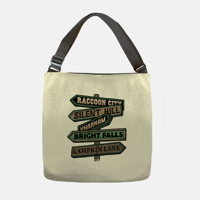 Spooky Towns-None-Adjustable Tote-Bag-glitchygorilla