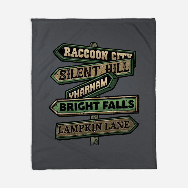 Spooky Towns-None-Fleece-Blanket-glitchygorilla