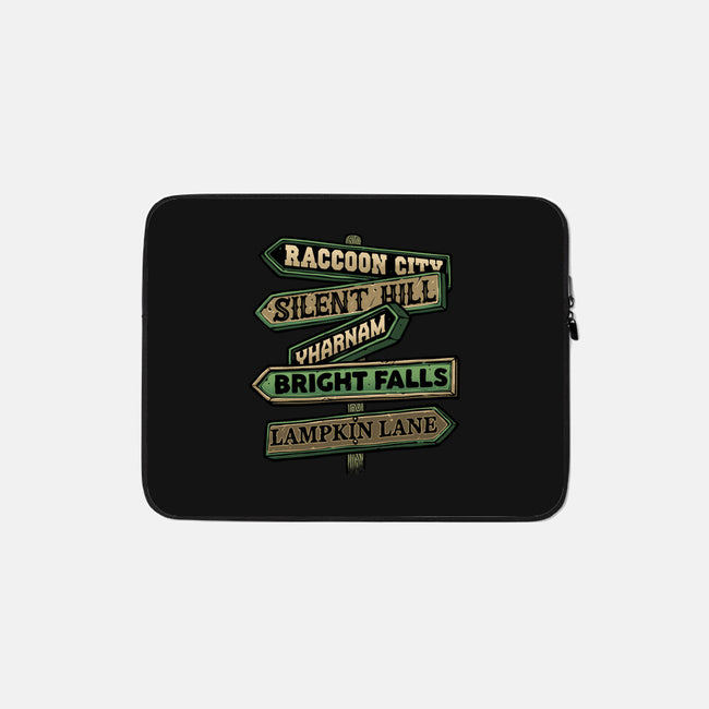 Spooky Towns-None-Zippered-Laptop Sleeve-glitchygorilla