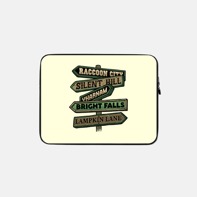 Spooky Towns-None-Zippered-Laptop Sleeve-glitchygorilla