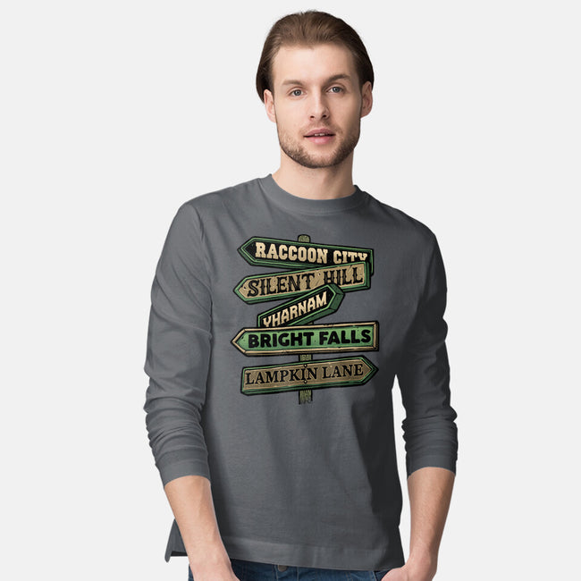 Spooky Towns-Mens-Long Sleeved-Tee-glitchygorilla