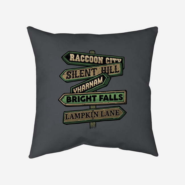 Spooky Towns-None-Removable Cover-Throw Pillow-glitchygorilla