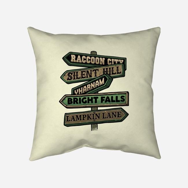 Spooky Towns-None-Removable Cover-Throw Pillow-glitchygorilla