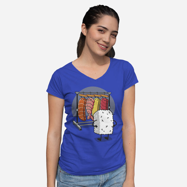 Sushi Wardrobe-Womens-V-Neck-Tee-Olipop