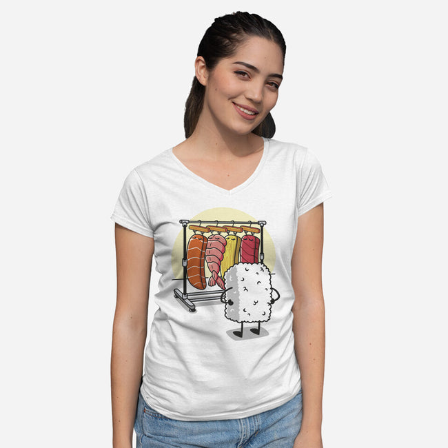 Sushi Wardrobe-Womens-V-Neck-Tee-Olipop