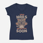 These Nails Will Get You Soon-Womens-V-Neck-Tee-eduely