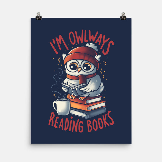 Owlways Reading Books-None-Matte-Poster-eduely