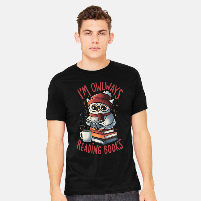 Owlways Reading Books-Mens-Heavyweight-Tee-eduely