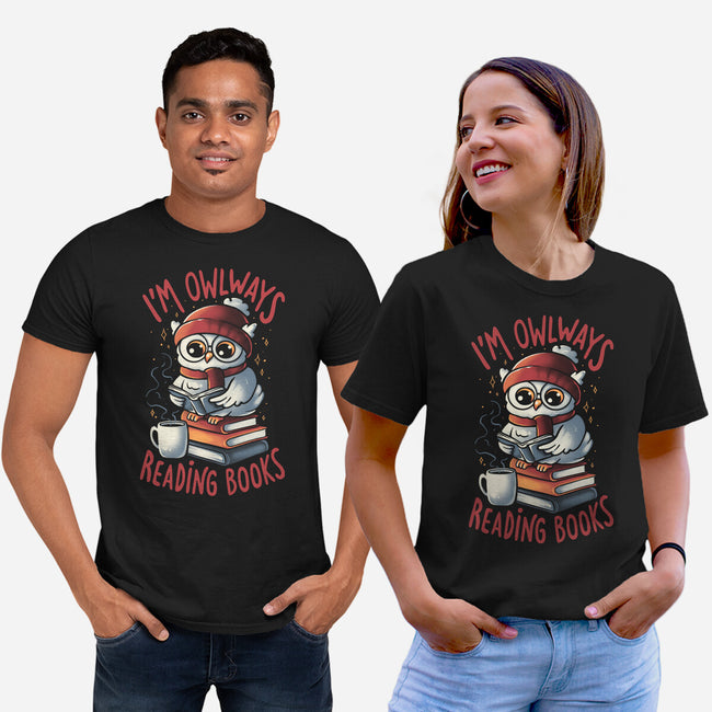 Owlways Reading Books-Unisex-Basic-Tee-eduely