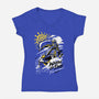 Warm Up Time-Womens-V-Neck-Tee-demonigote