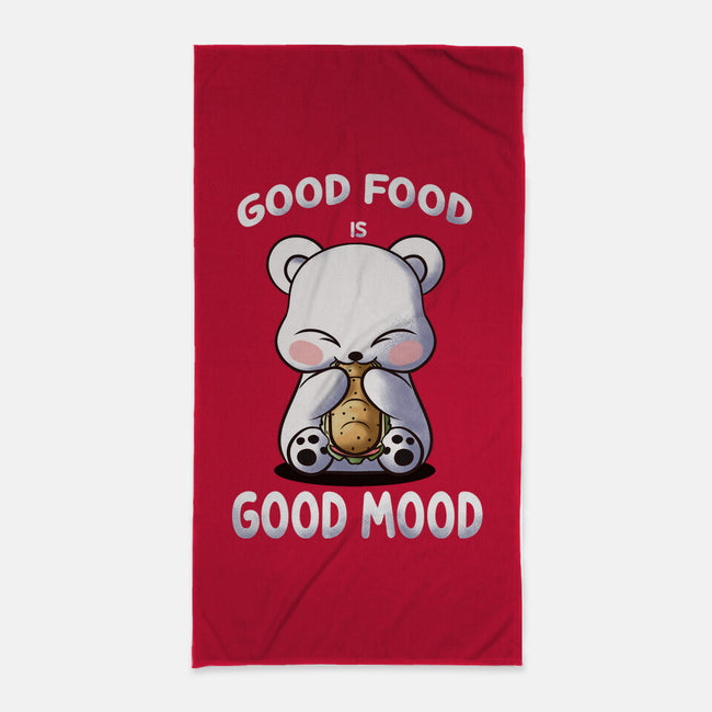 Good Food Is Good Mood-None-Beach-Towel-fanfabio