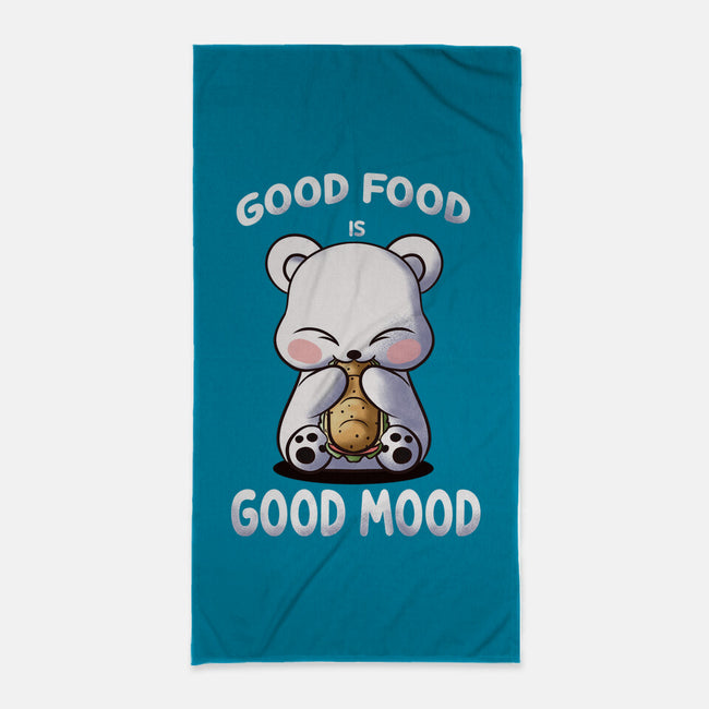 Good Food Is Good Mood-None-Beach-Towel-fanfabio