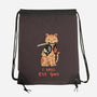 Fierce Tattooed Cat Meowster-None-Drawstring-Bag-vp021