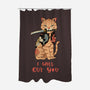 Fierce Tattooed Cat Meowster-None-Polyester-Shower Curtain-vp021