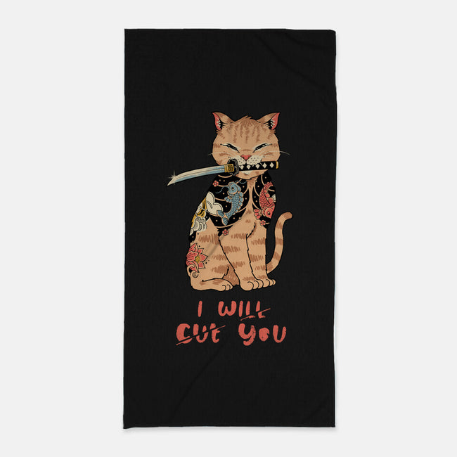 Fierce Tattooed Cat Meowster-None-Beach-Towel-vp021