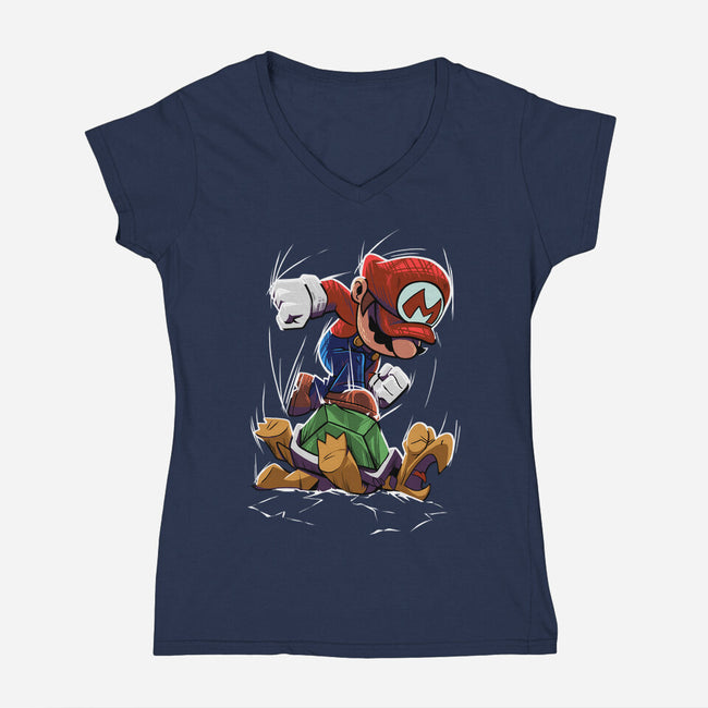 Smash Them-Womens-V-Neck-Tee-RavArt Studio