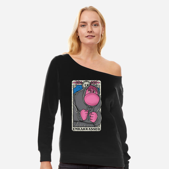 The Embarrassed-Womens-Off Shoulder-Sweatshirt-turborat14