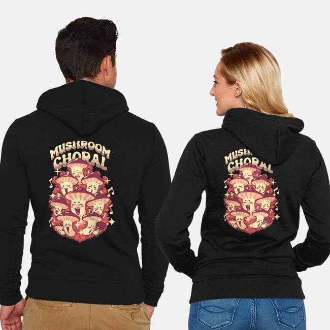 Mushroom Choral-Unisex-Zip-Up-Sweatshirt-Estudio Horta