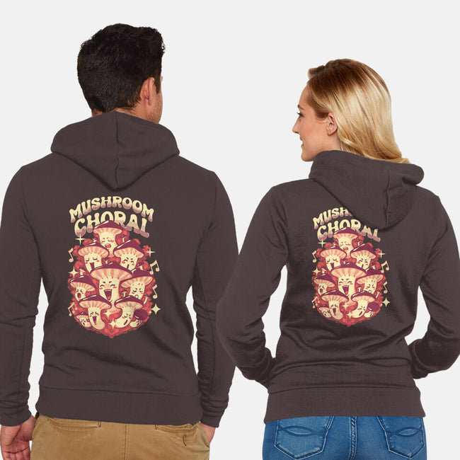 Mushroom Choral-Unisex-Zip-Up-Sweatshirt-Estudio Horta