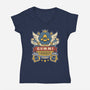 The Gummi Garage Emblem-Womens-V-Neck-Tee-LAGELANTEE