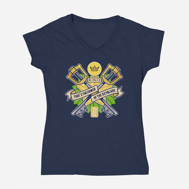 Power Of The Keyblade-Womens-V-Neck-Tee-LAGELANTEE