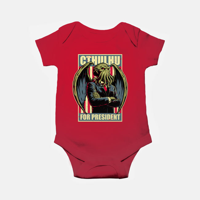 Cthulhu For President-Baby-Basic-Onesie-Studio Mootant