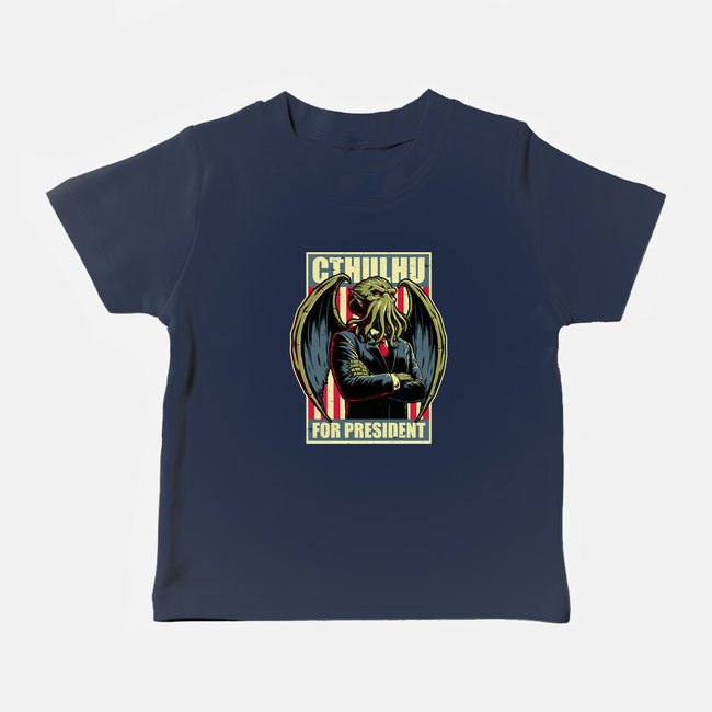 Cthulhu For President-Baby-Basic-Tee-Studio Mootant