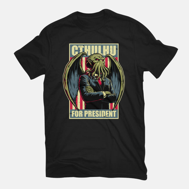 Cthulhu For President-Mens-Basic-Tee-Studio Mootant