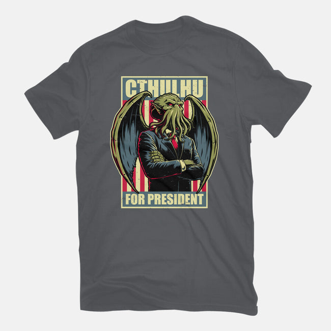 Cthulhu For President-Unisex-Basic-Tee-Studio Mootant