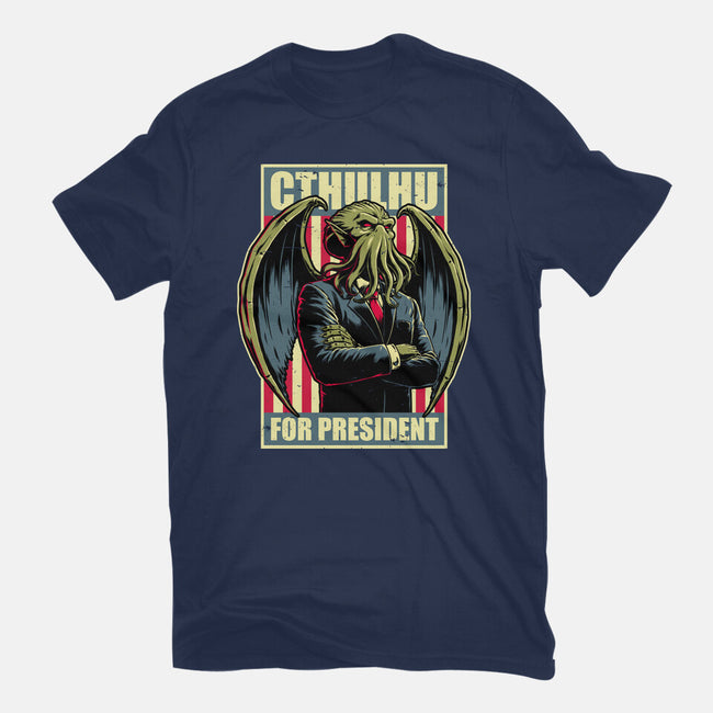 Cthulhu For President-Womens-Basic-Tee-Studio Mootant