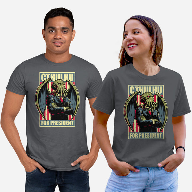 Cthulhu For President-Unisex-Basic-Tee-Studio Mootant