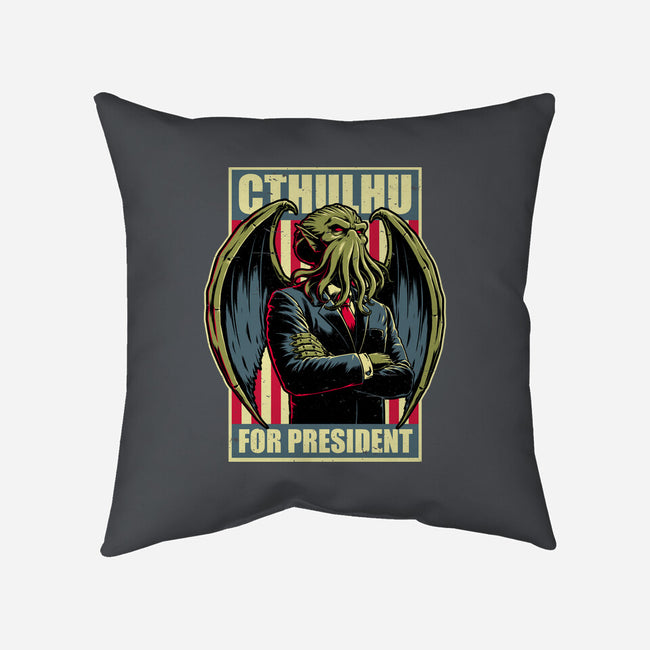 Cthulhu For President-None-Non-Removable Cover w Insert-Throw Pillow-Studio Mootant