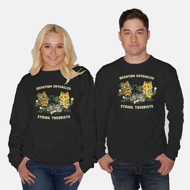 Quantum Entangled String Theorists-Unisex-Crew Neck-Sweatshirt-kg07