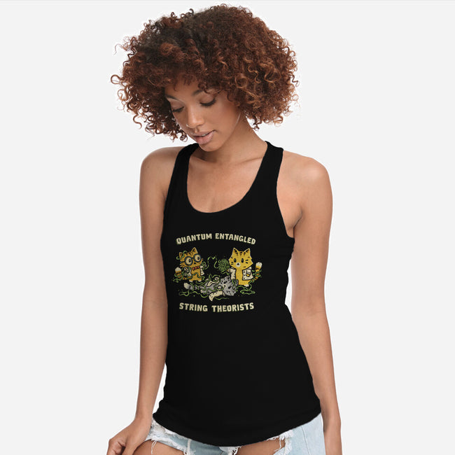 Quantum Entangled String Theorists-Womens-Racerback-Tank-kg07