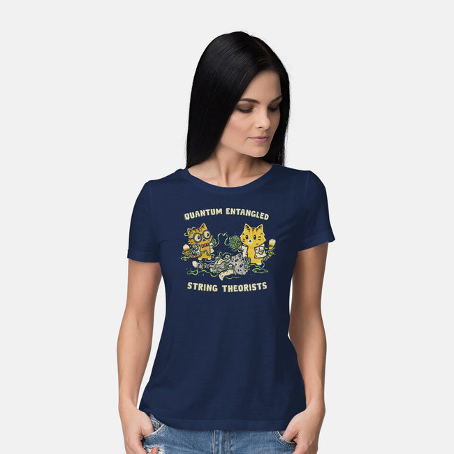 Quantum Entangled String Theorists-Womens-Basic-Tee-kg07