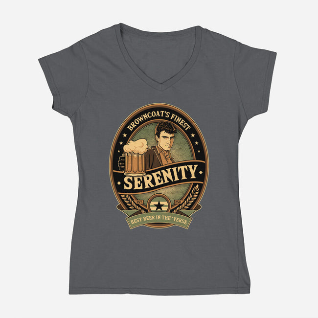 Shiny Beer-Womens-V-Neck-Tee-retrodivision