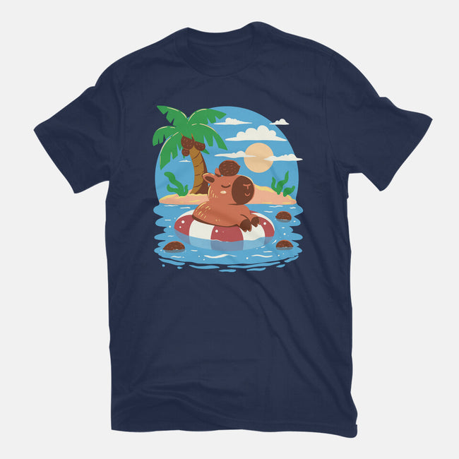 Summer Capybara-Womens-Basic-Tee-TechraNova