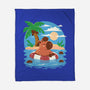 Summer Capybara-None-Fleece-Blanket-TechraNova