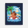 Summer Capybara-None-Stretched-Canvas-TechraNova