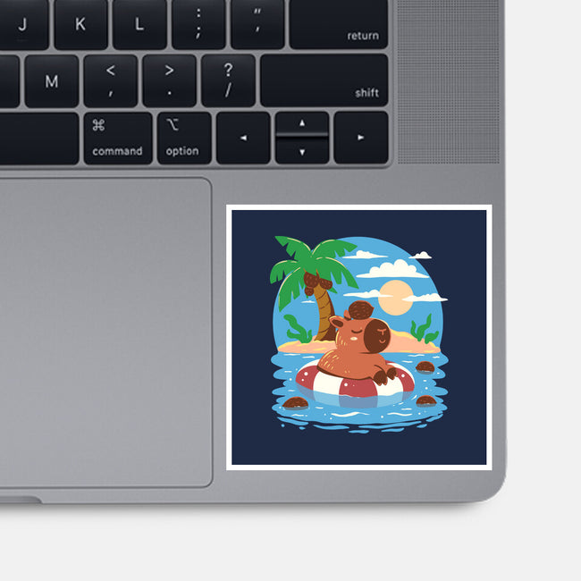 Summer Capybara-None-Glossy-Sticker-TechraNova