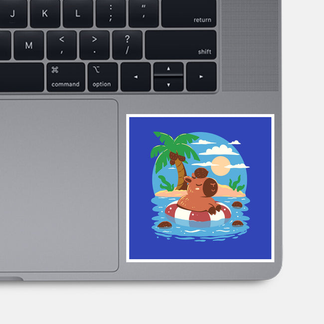 Summer Capybara-None-Glossy-Sticker-TechraNova