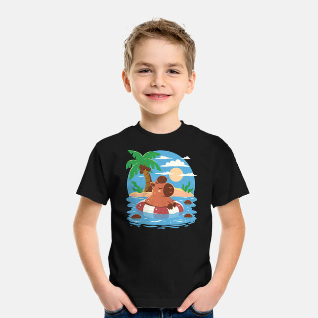 Summer Capybara-Youth-Basic-Tee-TechraNova