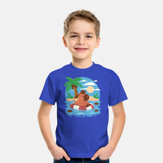 Summer Capybara-Youth-Basic-Tee-TechraNova