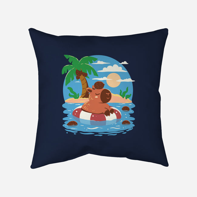 Summer Capybara-None-Non-Removable Cover w Insert-Throw Pillow-TechraNova