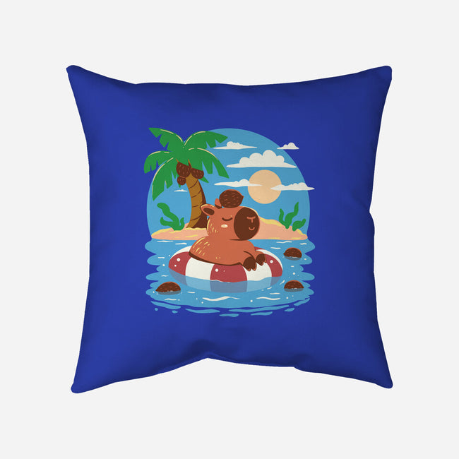 Summer Capybara-None-Removable Cover w Insert-Throw Pillow-TechraNova