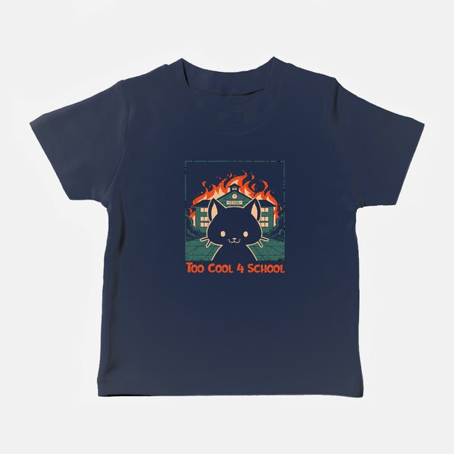 Cat At School On Fire-Baby-Basic-Tee-worlddominationforcats